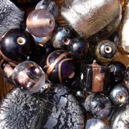 Perles "gris/noir"